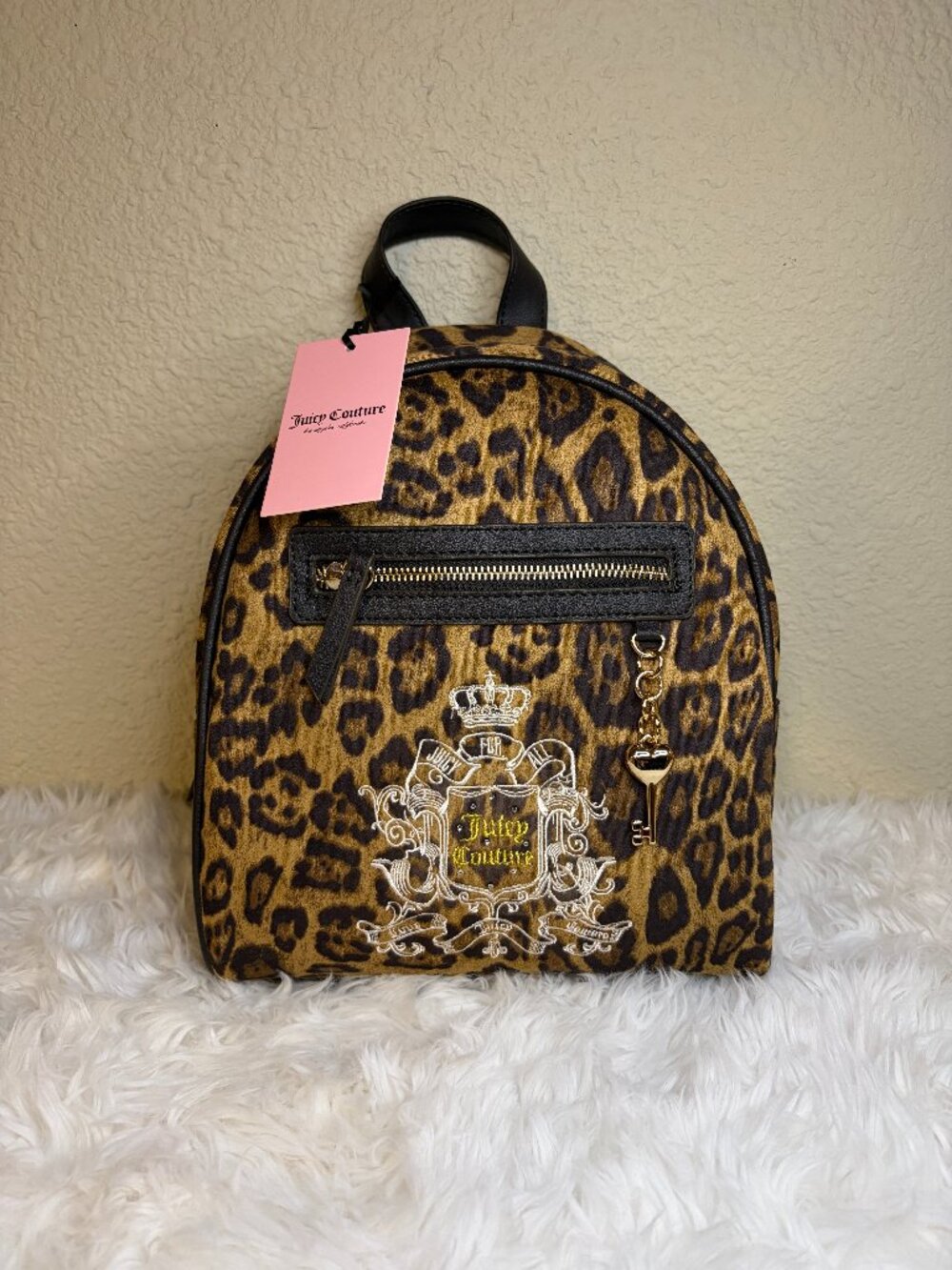 Juicy Couture Leopard Mini Backpack Brown Black NWT